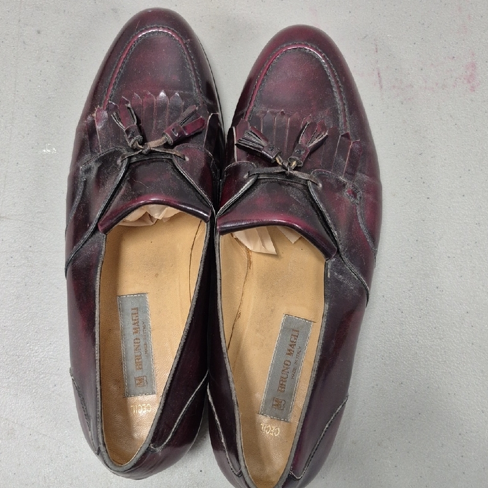 Bruno Magli Men's Burgundy Leather Loafers